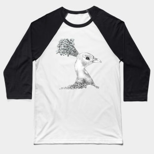 Graphic Peacock Illustration Baseball T-Shirt